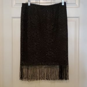 Black lacy fringe skirt